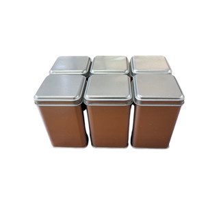 กระป๋องทรงเหลี่ยมโลหะ กระป๋องเก็บชา กระป๋องเก็บกาแฟ tin can tin box tea box coffe canister