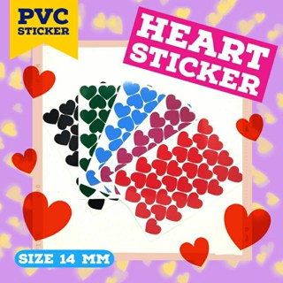 สติ๊กเกอร์ pvc รูปหัวใจ ขนาด 14 mm