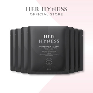 HER HYNESS INSTANT GLOW BLACK MASK เฮอ ไฮเนส แบล็คมาส์ก เพื่อผิวโกลว์ใส มาส์กหน้าลดรอยดำจากสิว มาส์กหน้า mask sheet