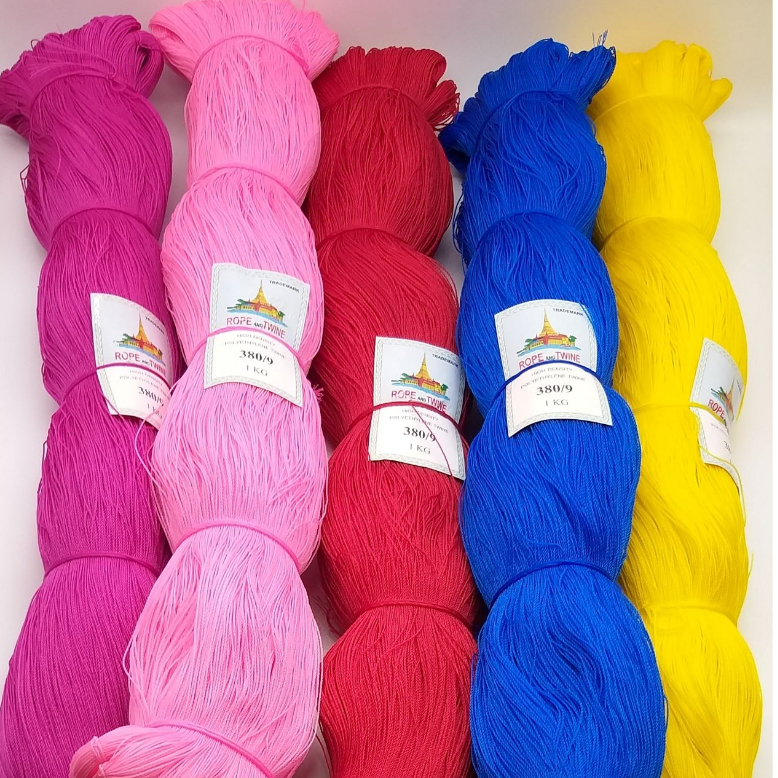 ด้ายโปลีสี 380/9 (เก็บเข็ด) ขนาด 1.00 mm (ตราเจดีย์)