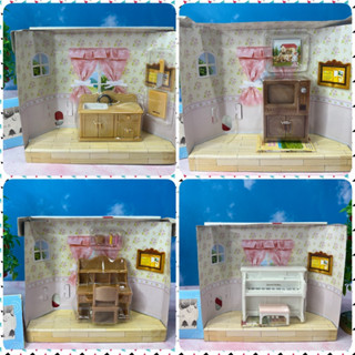 Sylvanian Furniture set Piano TV Kitchen Desk ซิลวาเนียน เฟอร์นิเจอร์ เปียโน ทีวี เคาเตอร์ครัว โต๊ะหนังสือ มือ1