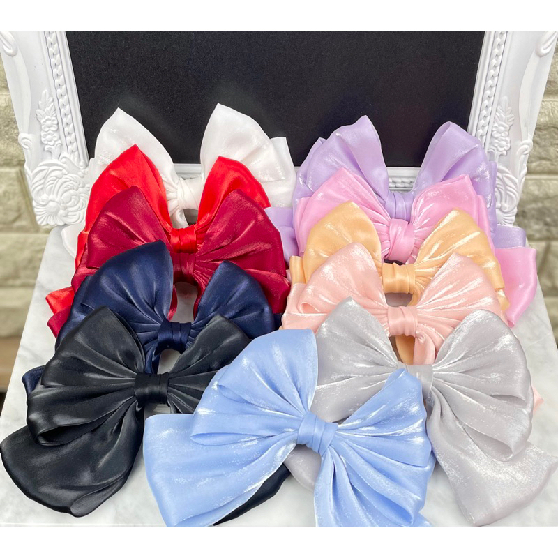 กิ๊บโบว์สามชั้นผ้าเงา