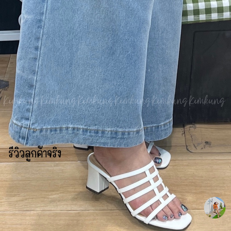 พร้อมส่ง ❗️❗️รองเท้าส้นสูง Gridy heels  KK0019 ตาราง  รองเท้าผู้หญิง highheel