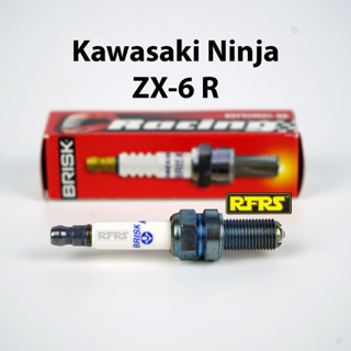 หัวเทียน BRISK PREMIUM LGS (4 เขี้ยว) แกนเงิน KAWASAKI ZX-6R (4 หัว) Spark Plug (SGL01ROAA) เฉพาะเบนซิน95, แก๊สโซฮอล์95