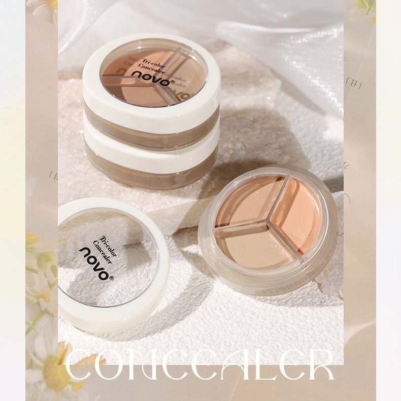 Novo Clean and Light Three-Color Concealer [No.5806] คอนซีลเลอร์เนื้อครีม 3 ช่อง เนื้อเกลี่ยง่าย ติดทนยาวยนาน