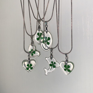 [ พร้อมส่ง ] สร้อยคอจี้ใบโคลเวอร์4แฉก V.1 / clover necklace🍀