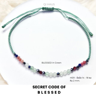 QIHAUS - Secret Code of  BLESSED in Green กำไลเชือก กำไลแห่งโชคและความสุข -Morse Code-รหัสมอร์ส