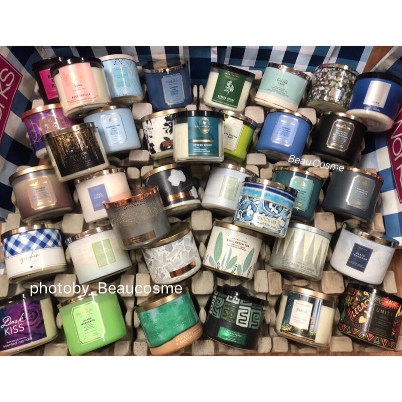 เทียนหอมใหญ่_3ไส้💙ผ่อนคลาย ละมุน และ หอมเย็น สะอาด สดชื่น💙 Bath&BodyWorks Candle 3Wick 💙Relax  Classic Fresh💙