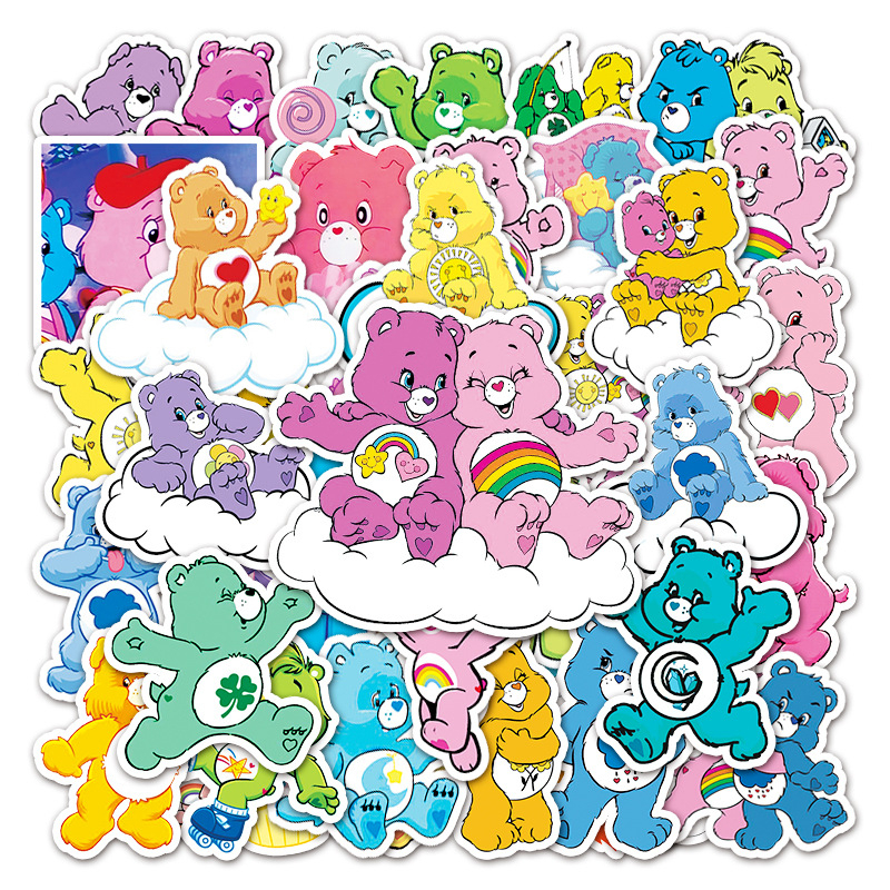 💮🧸พร้อมส่ง🧸💮 สติกเกอร์กันน้ำน้องหมีแคร์แบร์ (Care Bears) 50 ชิ้น น่ารักสุดดด ติดกระเป๋าเดินทาง ติดโทรศัพท์
