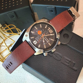 💚แท้💯 พร้อมส่ง💚นาฬิกา DIESEL DZ4204 Chronograph Black Dial Brown Leather Mens Watch /กันน้ำได้ 10ATM