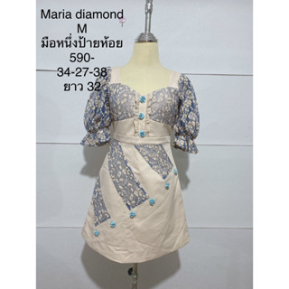 เดรสสั้น MARIA DIAMOND SIZE M มือหนึ่งป้ายห้อย