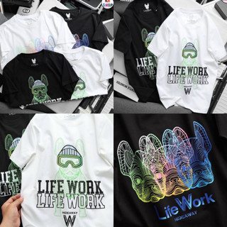 เสื้อยืด Life Work 🐶 เสื้อยืดคอกลม | เสื้อยืดแบรนด์เนม