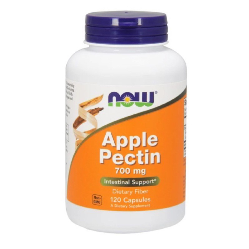 (ของแท้ พร้อมส่ง) อาหารเสริมลดน้ำหนัก ดักจับไขมัน ลดการดูดซึมน้ำตาล อิ่มนาน Now Foods, Apple Pectin, 700 mg, 120 Capsule