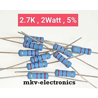 (10ตัว) 2.7K , 2Watt Metal Oxide Flim Resistor 5% (รหัสสินค้า M02136)