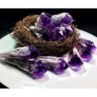 1 pc Natural  Amethyst Polished Point Stone / Top High Quality Stone / Pocket Stone Healing Chakra.