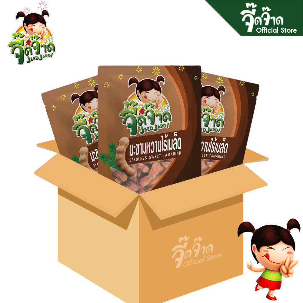 [ขายยกลัง] จี๊ดจ๊าด มะขามหวาน (ไร้เมล็ด) ขนาด 30 กรัม (1 ลัง บรรจุ 72 ซอง) ขนาด 2160 กรัม
