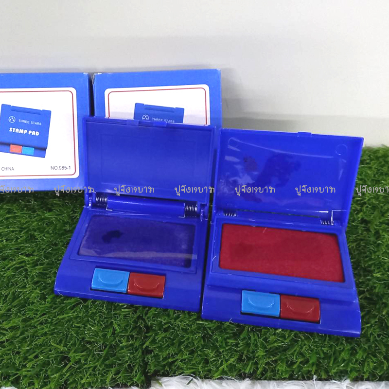 แป้นหมึกประทับตรา"หมึก2สีในตลับเดียว" หมึกสีน้ำเงิและสีแดง (DBST-0035)(1ชิ้น)