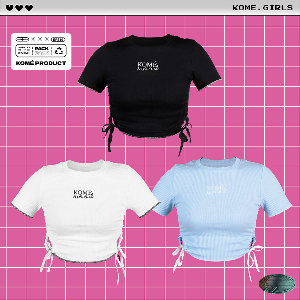 kome.offi เสื้อยืดรูดเอวรุ่น Kome Mood Top