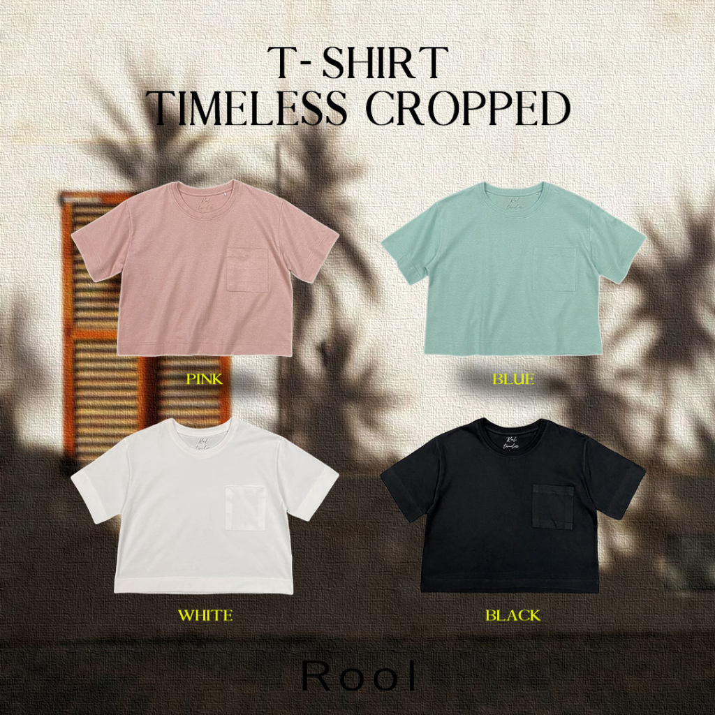 Rool - T-Shirt Timeless Cropped 001 เสื้อครอปแขนสั้นโอเวอร์ไซส์ เสื้อยืดคอกลม