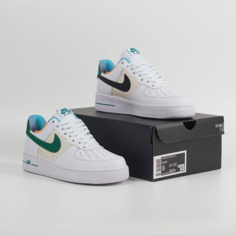 ของแท้ 100% Nike Air Force 1 Low Embedded White Green Black