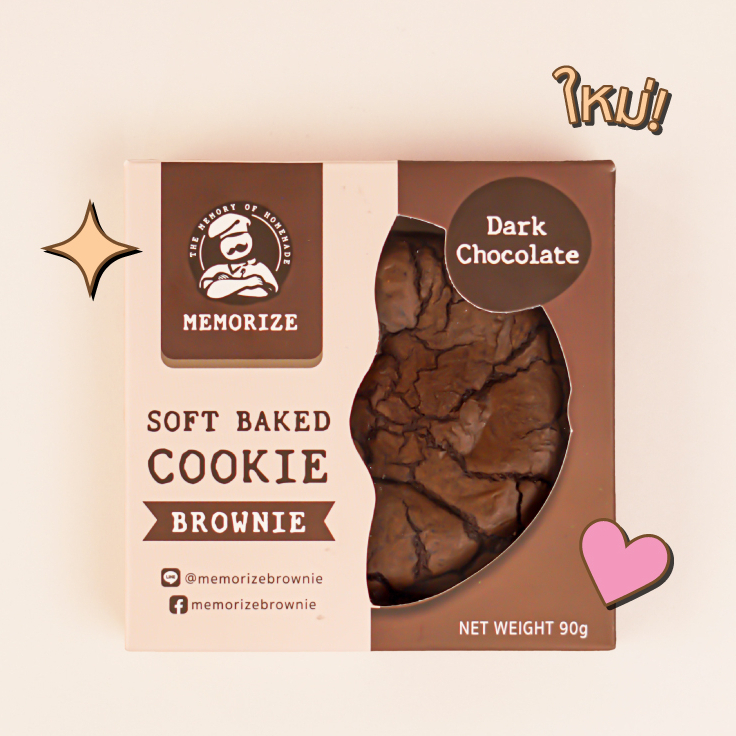 คุกกี้บราวนี่ Dark Chocolate Soft Baked Cookie ซอฟท์เบคคุกกี้บราวนี่ คุกกี้ช็อคโกแลต ขนมคุกกี้
