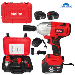 MOLITA บล็อกแบต บล็อกไฟฟ้า 399V แบต 2ก้อน รุ่น 600 นิวตัน ล็อกแบตเตอรี่ บล็อกไร้สาย แบตเตอรี่ สำหรับงานหนักมาก ชุดเครื่อ