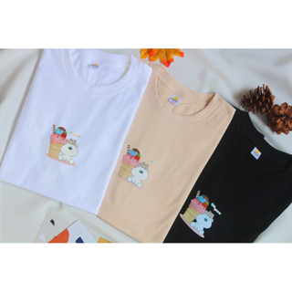 🌷 พร้อมส่ง 🌷 เสื้อยืดโอเวอร์ไซส์ สกรีนลาย “Ice Cream” ผ้าคอตตอน 100% เสื้อOversize