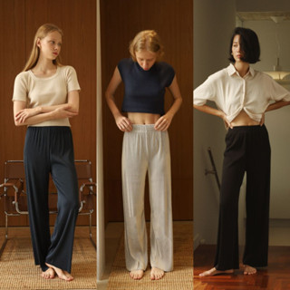 Rool - Pants Pleated 8007 กางเกงพลีท กางเกงผ้าร่องเล็ก ปลายขาปล่อย กางเกงขายาว