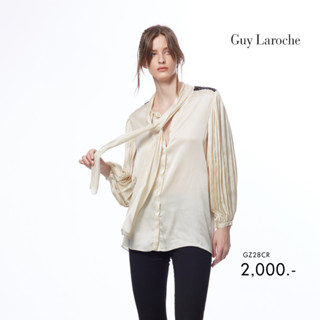 Guy Laroche เสื้อแขนยาว เสื้อเชิ้ตผู้หญิง Blouse แขนยาว สีครีม (GZ28CR)