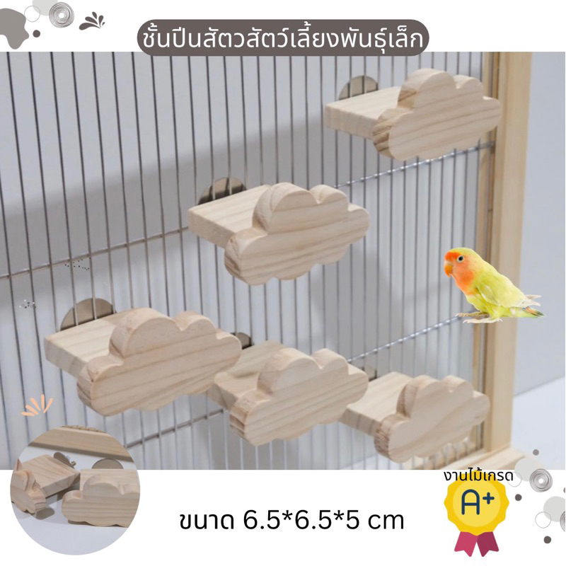 LP122 ชั้นปีนสัตว์เลี้ยงขนาดเล็ก คอนนก บ้านนก นก หนูแฮมเตอร์ ชั้นปีนยึดกรง ชั้นปีนติดกรง แข็งแรง สวยงาม ขนาด6.6x6.6x5cm