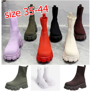 พร้อมส่ง [Size 36-43] B587 รองเท้าบูทหุ้มส้น บูทเสริมส้น บูทสี บูทผ้า