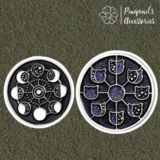 🇹🇭 พร้อมส่ง : เข็มกลัดเซ็ทปรากฏการณ์จันทรุปราคา |  Lunar Eclipse Phenomenon Enamel Brooch Pin Set.