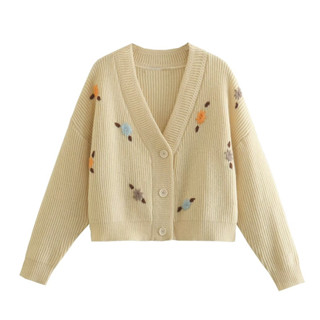 [𝗣𝗥𝗘-𝗢𝗥𝗗𝗘𝗥] (มี 2 สี)☀️Mindy cardigan เสื้อคาร์ดิแกนไหมพรมปัดดอกไม้