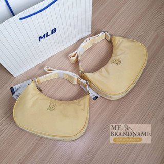 ของแท้ 💯% MLB Nylon New Hobo Bag กระเป๋าโฮโบ สะพายข้างสีเหลือง 💛💛 logo B