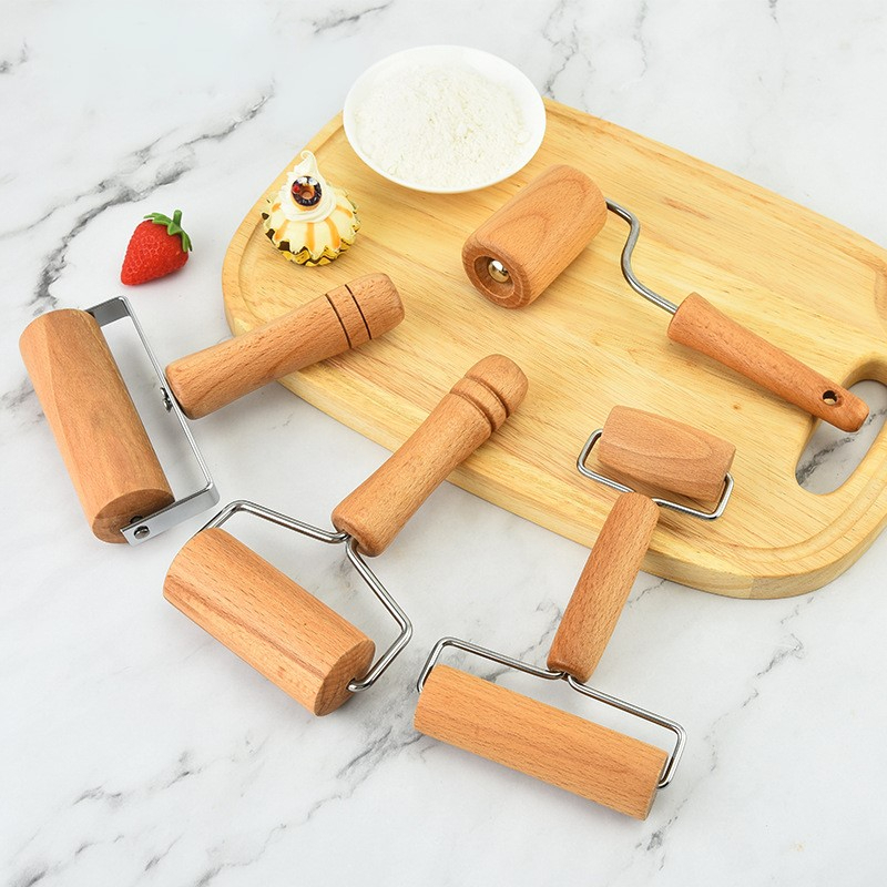 ลูกกลิ้งนวดแป้งไม้ ที่กลิ้งฟองดอง ไม้คลึงนวดแป้ง Mini rolling pin
