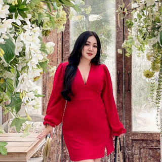 Plus size KC   เดรสมาเรียน่า เดรสสาวอวบ เดรสออกงาน 100KG