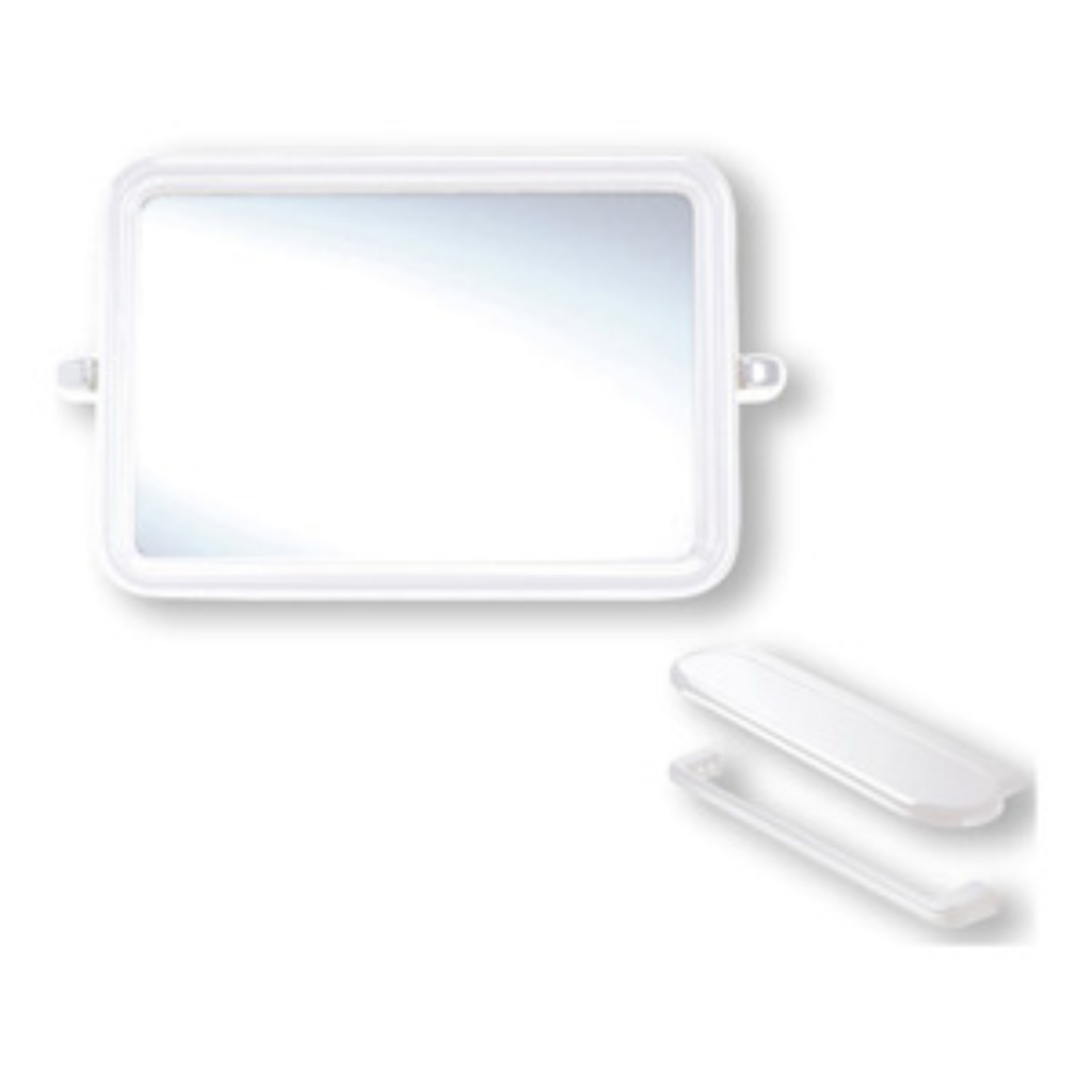 กระจกเงาติดผนัง กระจกห้องน้ำ กระจกเงา กระจกชุด PREMA รุ่น PM901 พาโลมา(ครึ่งชุด) สีขาว