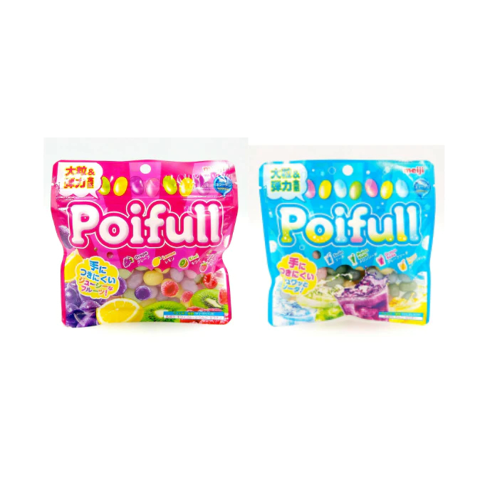 พร้อมส่ง Meiji Poifull gummy เยลลี่นำเข้าจากประเทศญี่ปุ่น รูป เจลลี่บีน 2 รส