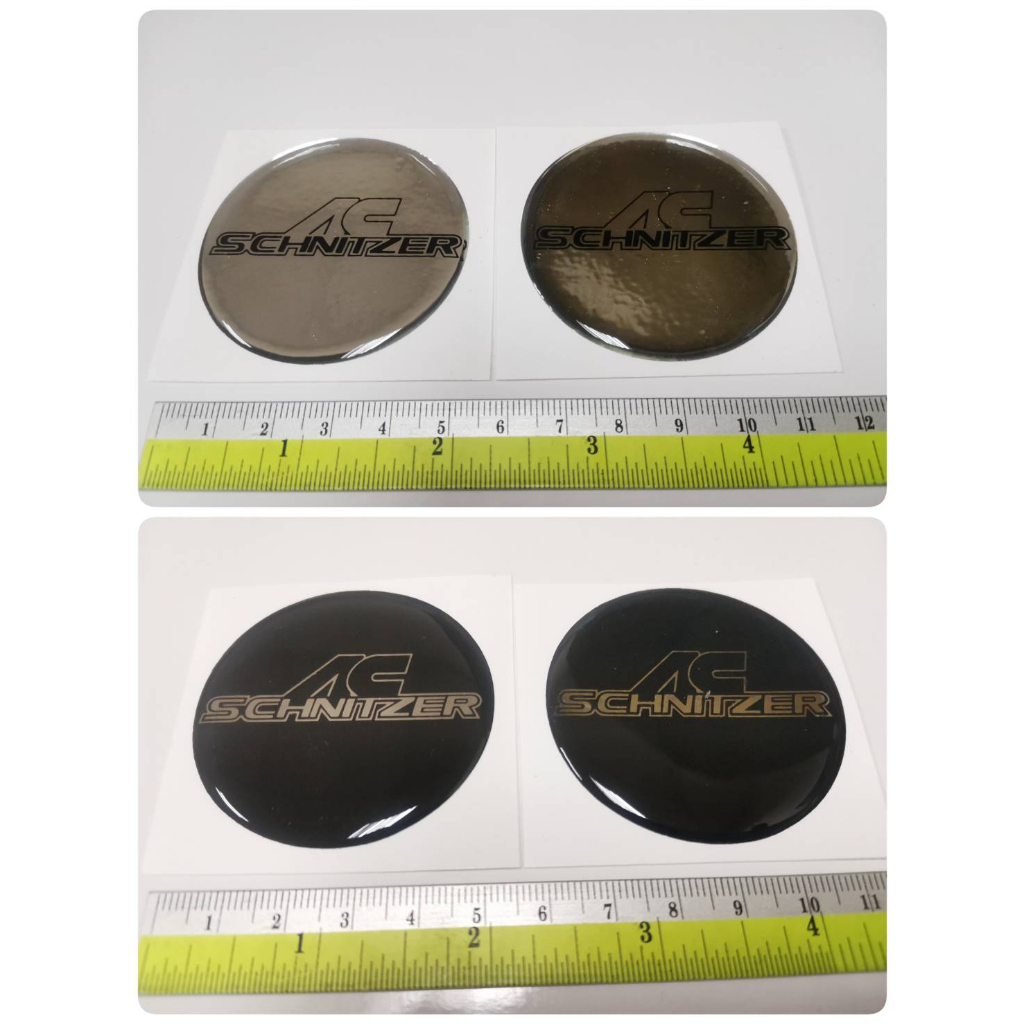 สติ๊กเกอร์เทเรซิ่นนูนอย่างดี AC SCHNIZER ติดรถ BMW MINI Land Rover แต่งรถ sticker ติดดุมล้อ กลม สติ๊