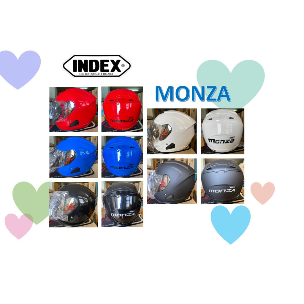 หมวกกันน็อค INDEX MONZA หมวกกันน็อคครึ่งใบ (ศรีษะใหญ่ใส่ได้)