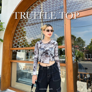 SOMEDAY : TRUFFLE TOP | เสื้อครอปผ้ายืดซีทรู ลายมัดย้อมต้อนรับsummer