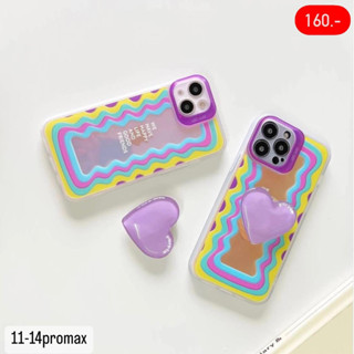 เคสไอโฟนแบบโฮโลแกรม ลาย we+ไอริงหัวใจม่วง