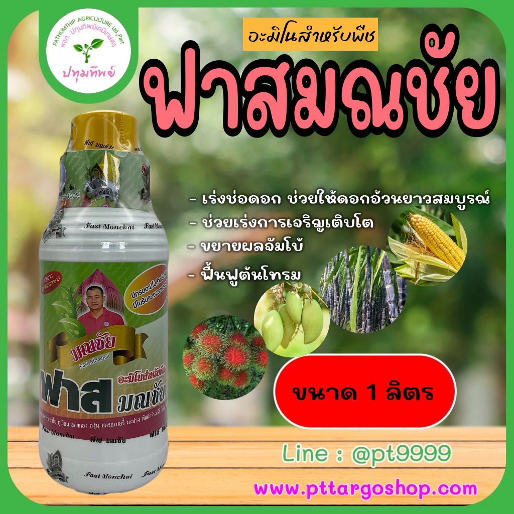 ฟาสมณชัย ขนาด 1 ลิตร สารสกัดอินทรีย์ เพิ่มผลผลิต ติดดอก ออกผล บำรุงต้น ฮอร์โมนพืช
