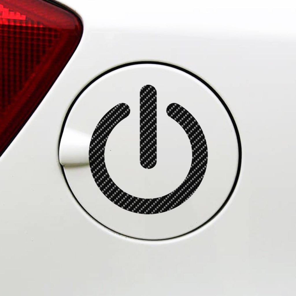 (085)ผลิตในไทย สติ๊กเกอร์แต่งรถ ติดฝาจุดชาร์จรถไฟฟ้า และฝาถังน้ำมันรถ น่ารัก ๆ Closed fuel Power ผลิตไว ส่งไว ทันใจ