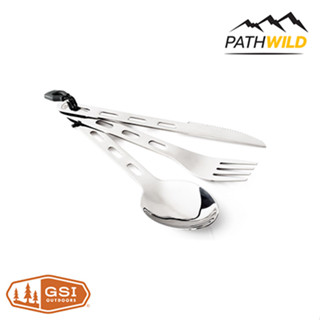 ชุดช้อน-ส้อม-มีด GSI GLACIER STAINLESS 3 PC. RING CUTLERY สำหรับพกพา เพื่อสุขอนามัยส่วนตัวที่ดี