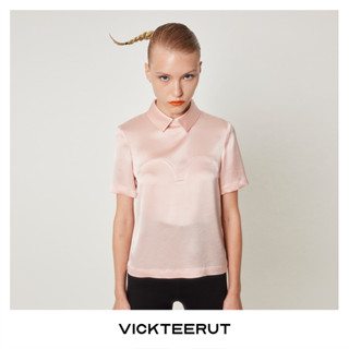 VICKTEERUT Short Sleeve Satin Blouse เสื้อคอปก แขนสั้น ผ้าซาติน