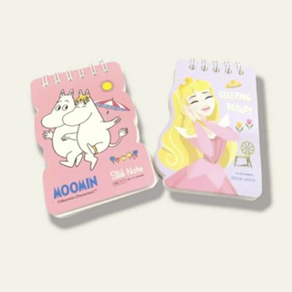 กระดาษกาวโน๊ต Stick Note    Moomin&amp;Princess🤗🥰กระดาษโน๊ตกาว  ขนาด7.8×9.6 ซม.มี3ลายกระดาษ ใน1เล่ม 20แผ่น