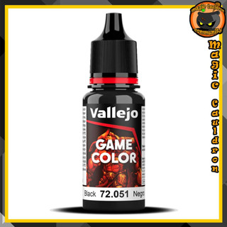 Black 18ml. New Vallejo Game Color สีอะคริลิคสูตรน้ำ