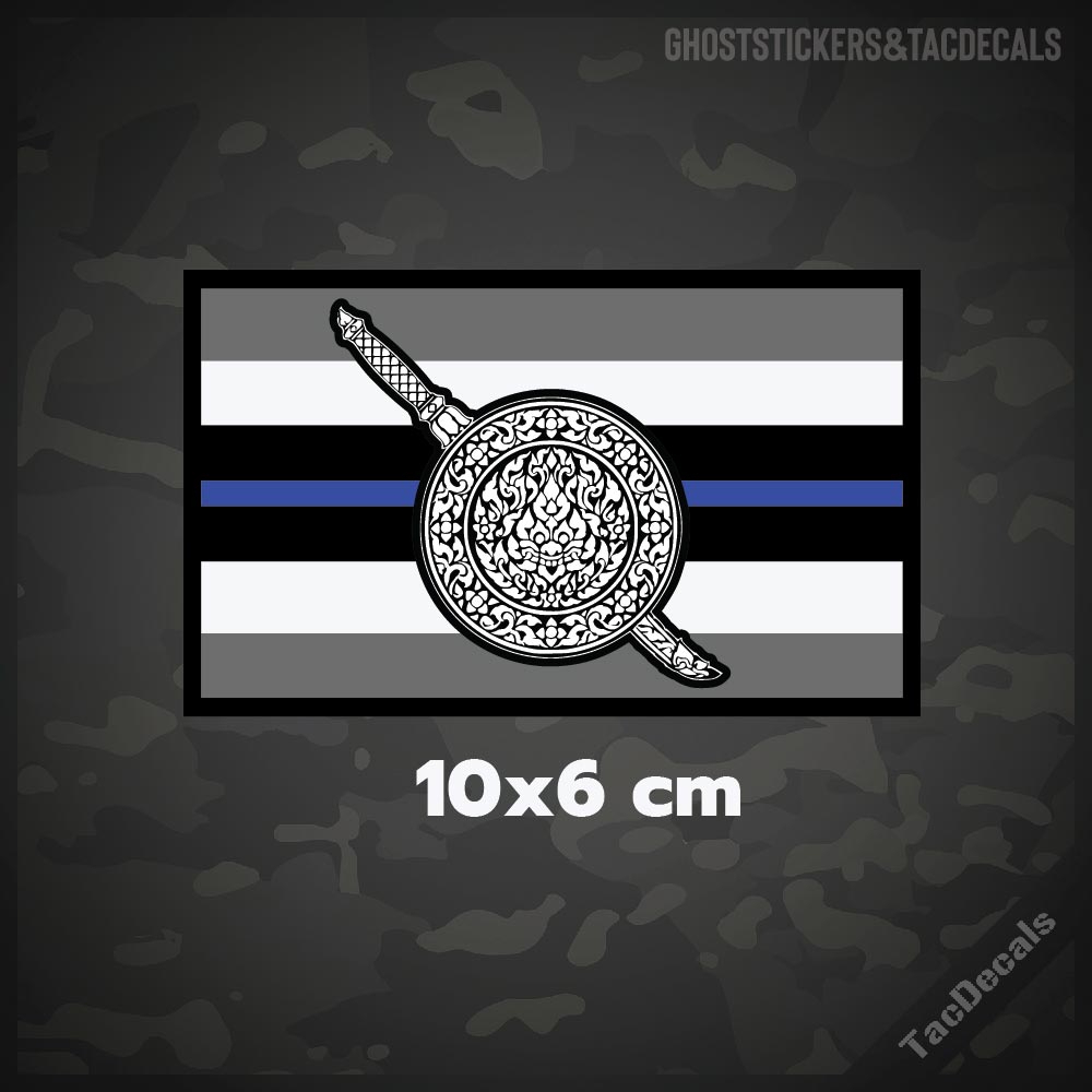 สติกเกอร์Police blue line ตำรวจ ธงชาติไทย สติกเกอร์ติดรถยนต์ มอเตอร์ไซค์ กล่องปืน