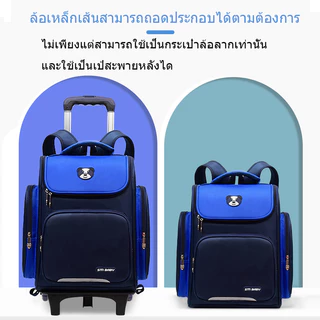 พร้อมส่ง กระเป๋านักเรียนล้อลาก กระเป๋าเป้นักเรียนชั้นประถม ลายหมีน่ารัก